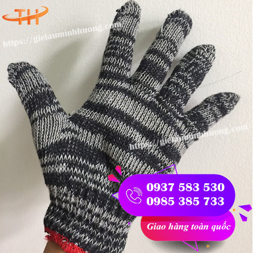 bao tay bảo hộ muối tiêu viền đỏ