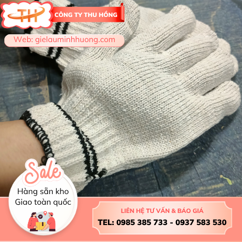 Bao tay len kem 100g hai viền đen Bao tay len kem 100g hai viền đen cao cấp