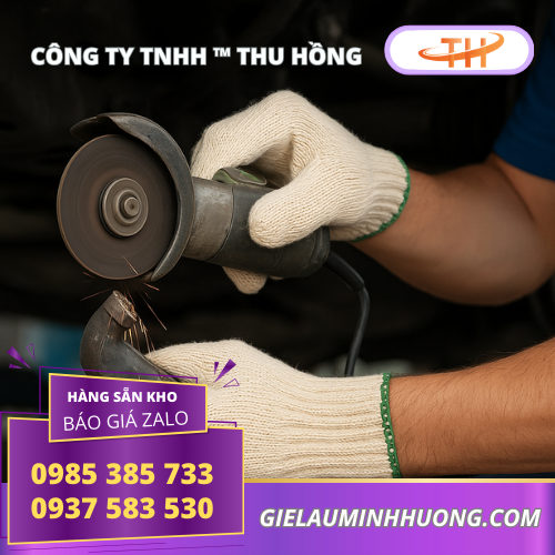 Bao tay len màu kem bảo hộ cho ngành cơ khí  Bao tay len màu kem bảo hộ cho ngành cơ khí