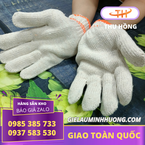 Bao tay len màu kem  Bao tay len màu kem dệt sợi cotton