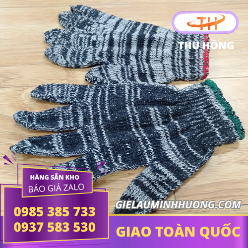 Bao tay len màu muối tiêu bảo hộ lao động Bao tay len màu muối tiêu bảo hộ lao động