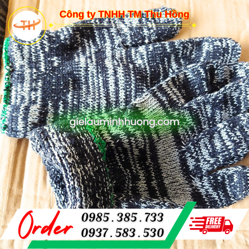 Bao tay len muối tiêu 70g loại dày, co giãn tốt Bao tay len muối tiêu 70g loại dày, co giãn tốt