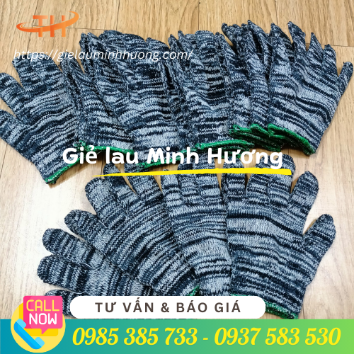 Bao tay len muối tiêu 90g chính hãng bảo hộ lao động  Bao tay len muối tiêu 90g chính hãng bảo hộ lao động