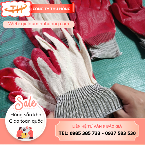 Bao tay len nhúng nhựa 40g Bao tay len nhúng nhựa 40g mua sỉ miễn ship TPHCM