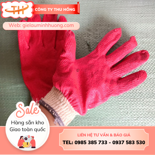 Bao tay len nhúng nhựa 40g Bao tay len nhúng nhựa 40g viền cổ tay đẹp