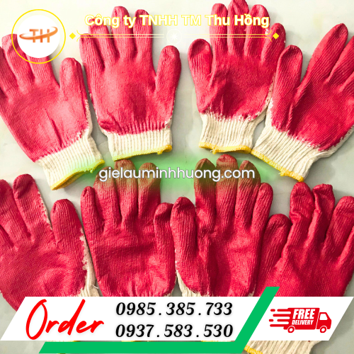 Bao tay len phủ cao su dùng trong lao động Bao tay len phủ cao su dùng trong lao động