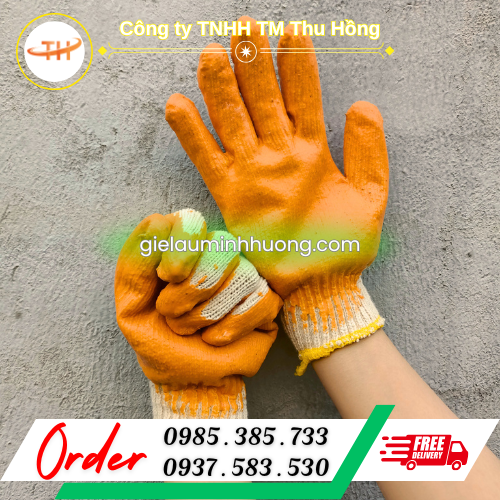 Bao tay len phủ cao su loại dày 40g - 60g - 80g Bao tay len phủ cao su loại dày 40g - 60g - 80g