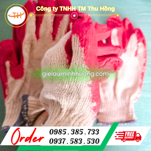 Bao tay len phủ cao su trong lòng bàn tay Bao tay len phủ cao su trong lòng bàn tay