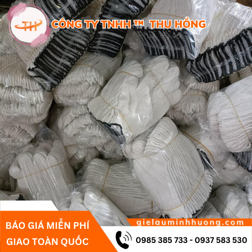 Bao tay len poly trắng 40g rẻ bền đẹp Bao tay len poly trắng 40g rẻ bền đẹp