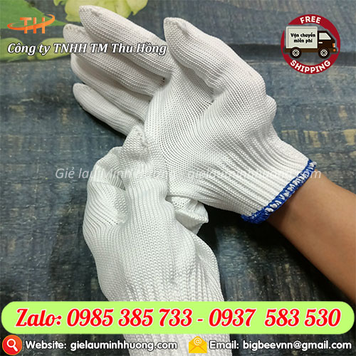 Bao tay len sợi poly bảo hộ lao động Bao tay len sợi poly bảo hộ lao động