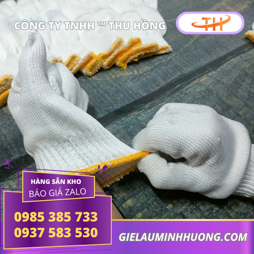 Bao tay len sợi poly viền vàng co giãn tốt Bao tay len sợi poly viền vàng co giãn tốt