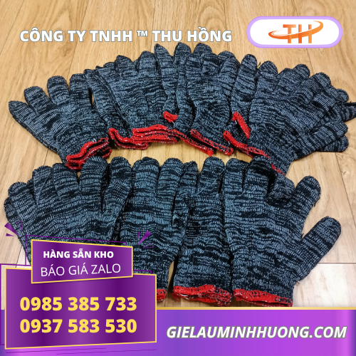 Bao tay muối tiêu 40gr viền đỏ tăng độ bám dính Bao tay muối tiêu 40gr viền đỏ tăng độ bám dính