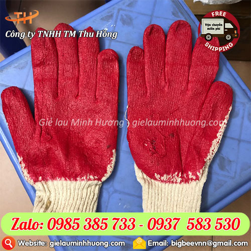 Bao tay phủ sơn đỏ một mặt Bao tay phủ sơn đỏ một mặt