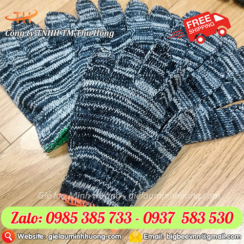 Bao tay sợi len màu muối tiêu cho công nhân Bao tay sợi len màu muối tiêu cho công nhân