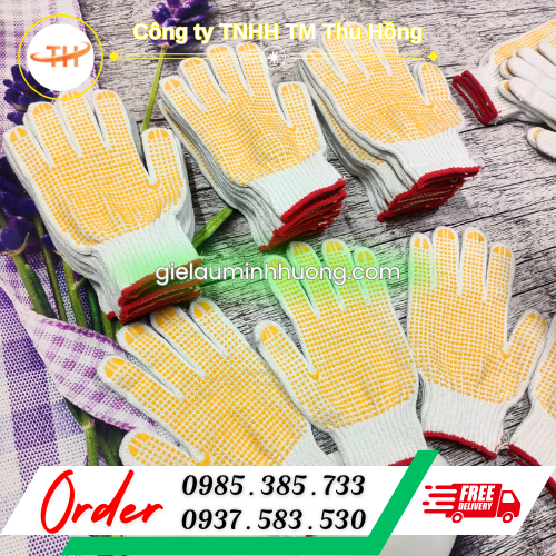 Bao tay sợi len phủ hạt nhựa 85g chống trơn Bao tay sợi len phủ hạt nhựa 85g chống trơn