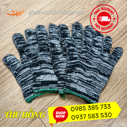 Bao tay sợi muối tiêu 50g xỏ ngón bảo vệ tay Bao tay sợi muối tiêu 50g xỏ ngón bảo vệ tay