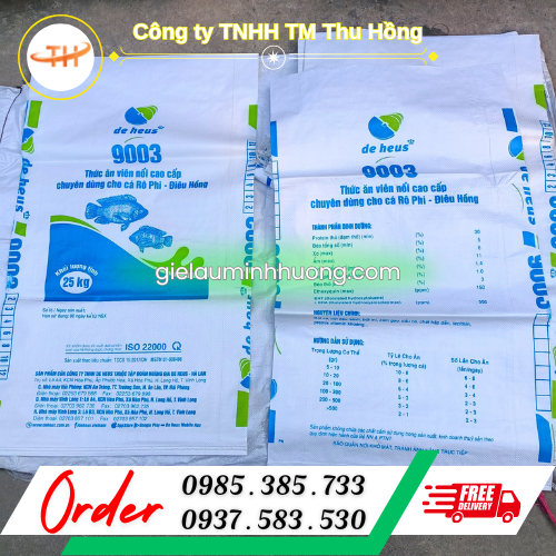 Bao thức ăn cá 25kg Bao thức ăn cá 25kg