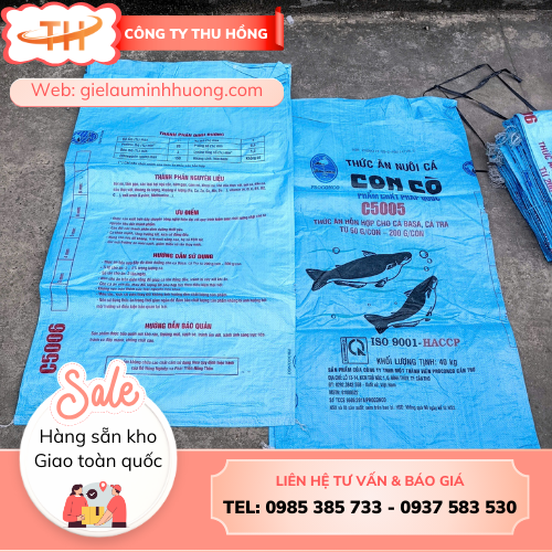Bao thức ăn cá cũ in sẵn thanh lý số lượng lớn Bao thức ăn cá cũ in sẵn thanh lý số lượng lớn