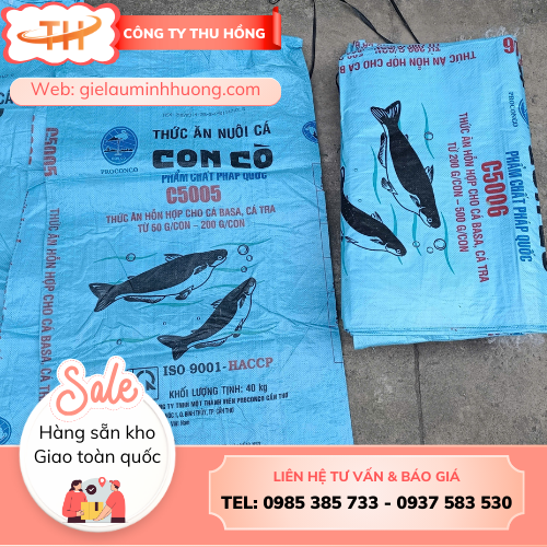 Bao thức ăn cá cũ thanh lý tại Thu Hồng Bao thức ăn cá cũ thanh lý giá sỉ rẻ toàn quốc
