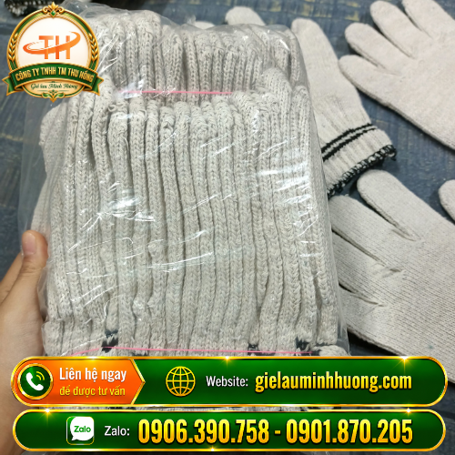 Cung cấp găng tay len cotton 100g hai viền đen bịch 10 đôi Cung cấp găng tay len cotton 100g hai viền đen bịch 10 đôi