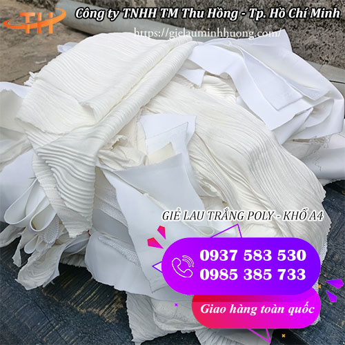 Giẻ lau Minh Hương cung cấp sỉ và rẻ giẻ lau trắng poly cung cấp sỉ và rẻ giẻ lau trắng poly