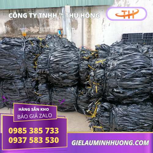 Dây bẹ nilon đen bản to cột thành kiện 10kg Dây bẹ nilon đen bản to cột thành kiện 10kg