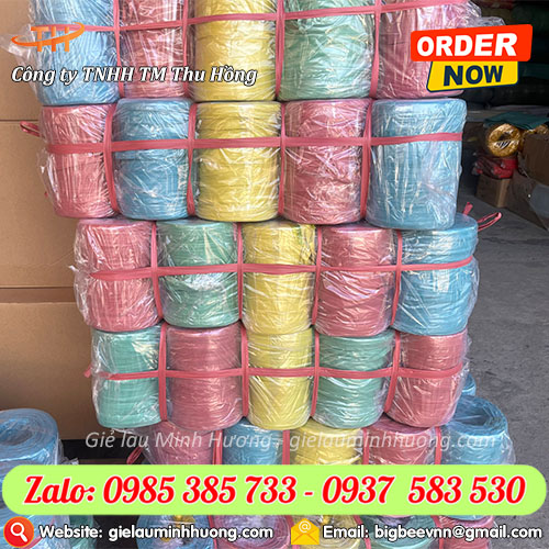 Dây nhựa nilon ống lớn 1kg nhiều màu 10 cuộn 1 cây Dây nhựa nilon ống lớn 1kg nhiều màu 10 cuộn 1 cây