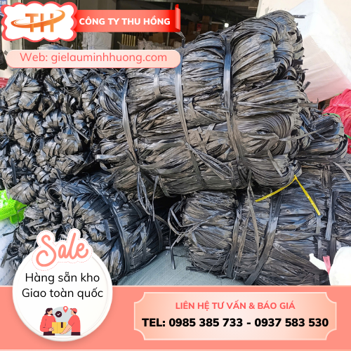 Dây nilon bẹ đen cột sẵn từng bó 10kg tiện lợi Dây ni lông bẹ đen một bó 10kg hàng sẵn kho cho đại lý