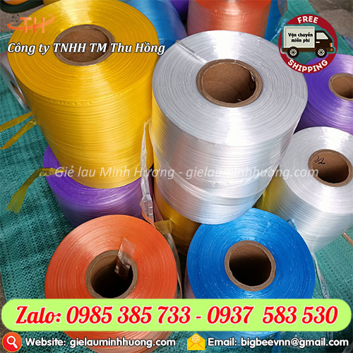 Dây nilon buộc bằng máy đủ màu vàng, trắng, xanh dương, đỏ Dây nilon buộc bằng máy đủ màu vàng, trắng, xanh dương, đỏ