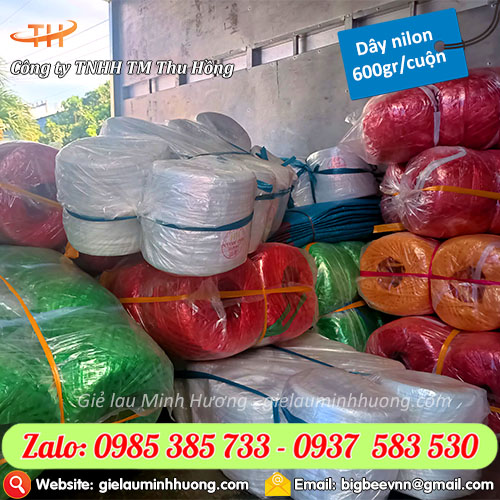 Dây nilon đủ màu 1 cuộn 600gr cột hàng giá rẻ tiết kiệm Dây nilon đủ màu 1 cuộn 600gr cột hàng giá rẻ tiết kiệm