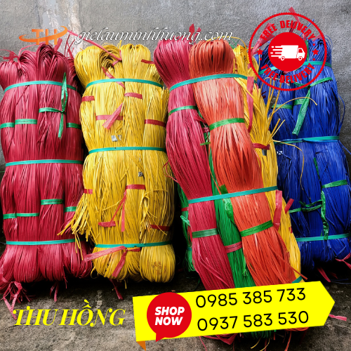 Dây nilon kẽm cứng nhiều màu xanh lá, xanh dương, vàng, cam  Dây nilon kẽm cứng nhiều màu xanh lá, xanh dương, vàng, cam
