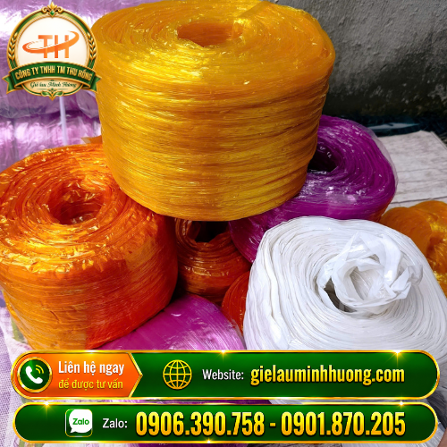 Dây nilon nem màu 500g cột bao lúa, bao gạo Dây nilon nem màu 500g cột bao lúa, bao gạo
