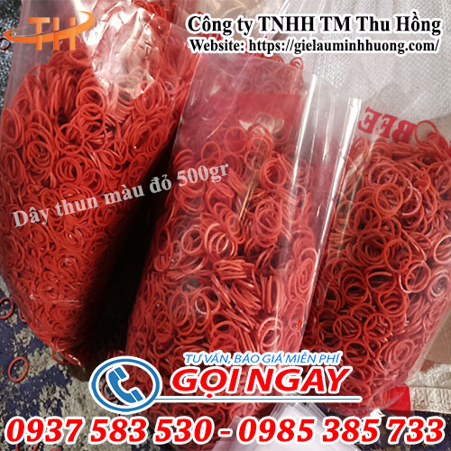 Dây thun màu đỏ size Tiểu - Trung - Đại 500gr
