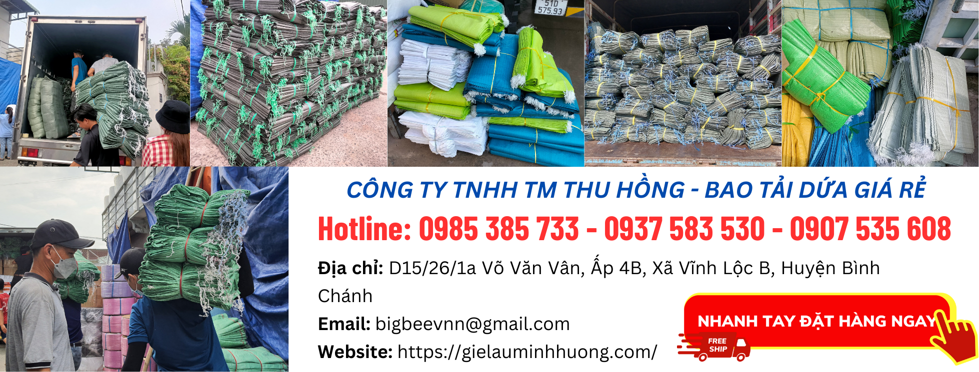 đơn vị cung cấp bao tải dứa đóng hàng tại TPHCM