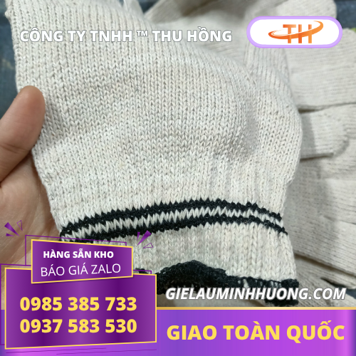 Găng tay bảo hộ len kem 2 viền siêu dày Găng tay bảo hộ len kem 2 viền siêu dày