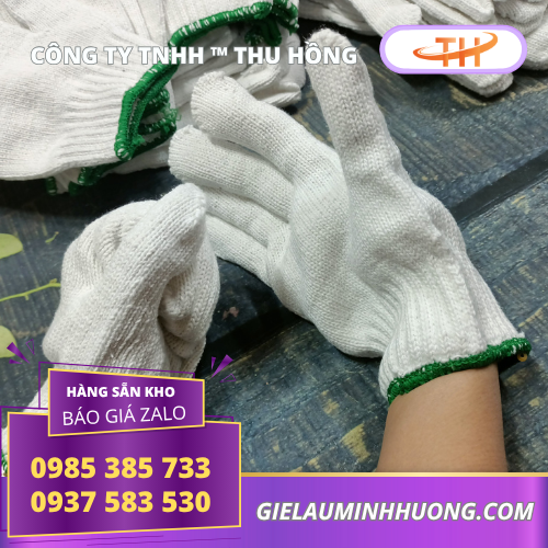 Găng tay bảo hộ len trắng cho công nhân các ngành Găng tay bảo hộ len trắng cho công nhân các ngành