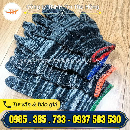 Găng tay bảo hộ muối tiêu 40g và 50g đủ màu viền Găng tay bảo hộ muối tiêu 40g và 50g đủ màu viền