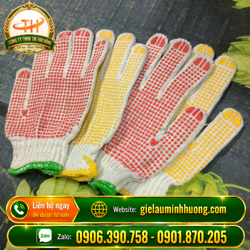 Găng tay bảo hộ phủ hạt nhựa các loại 60g - 70g - 80g Găng tay bảo hộ phủ hạt nhựa các loại 60g - 70g - 80g