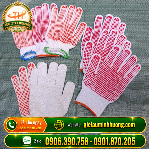 Găng tay bảo hộ phủ hạt nhựa giá rẻ các loại 60g - 70g - 80g Găng tay bảo hộ phủ hạt nhựa giá rẻ các loại 60g - 70g - 80g