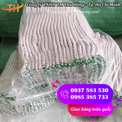 Găng tay len cotton loại 90g và 100g đóng gói 10 đôi bịch Găng tay len cotton loại 90g và 100g đóng gói 10 đôi bịch