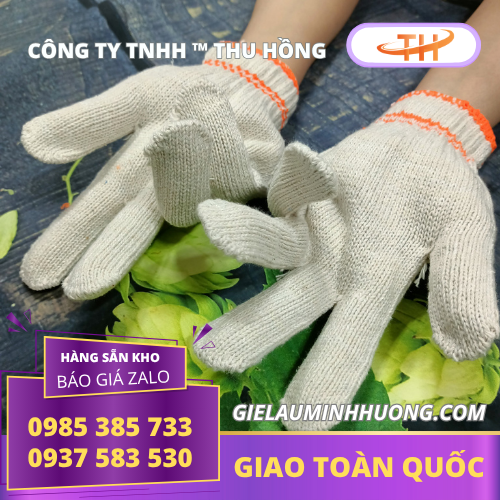 Găng tay len kem 2 viền màu cam Găng tay len kem 2 viền màu cam