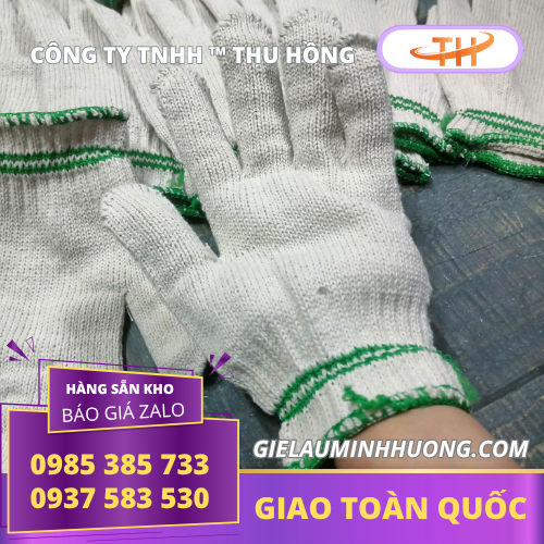 Găng tay len kem 2 viền sản xuất cho ngành cơ khí Găng tay len kem 2 viền sản xuất cho ngành cơ khí