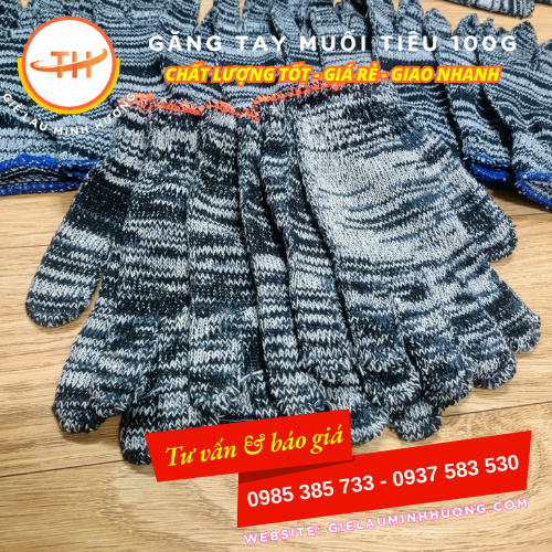 Găng tay len muối tiêu 100g hàng xưởng chất lượng tốt Găng tay len muối tiêu 100g hàng xưởng chất lượng tốt