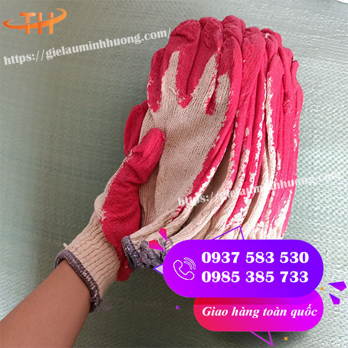 găng tay len nhúng nhựa lòng bàn tay