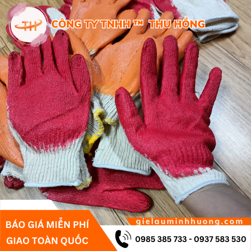 Găng tay len nhúng nhựa một mặt cho công nhân Găng tay len nhúng nhựa một mặt cho công nhân