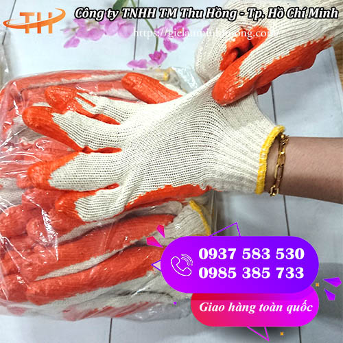 găng tay len phủ cao su một mặt màu cam 60g 10 đôi/bịch găng tay len phủ cao su một mặt màu cam 60g 10 đôi/bịch