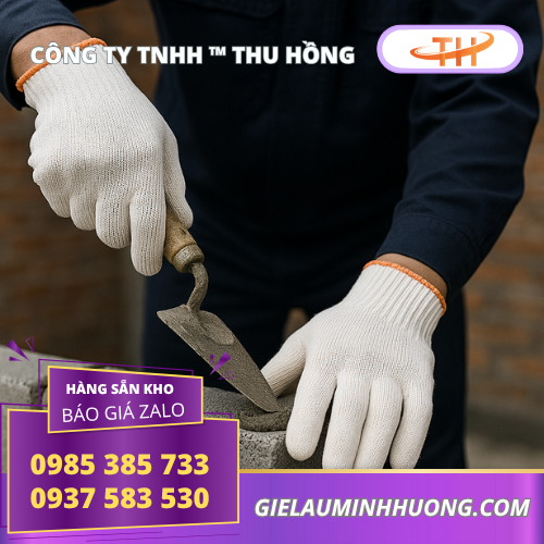Găng tay len poly chống bám bẩn cho thợ xây Găng tay len poly chống bám bẩn cho thợ xây