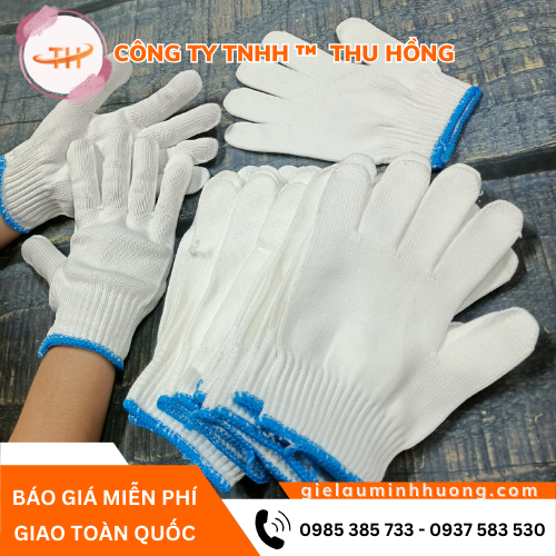 Găng tay len poly trắng 70g bền đẹp cho công nhân Găng tay len poly trắng 70g bền đẹp cho công nhân