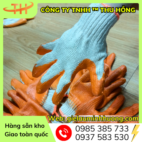 Găng tay len sợi nhúng nhựa màu 40g-60g-80g Găng tay len sợi nhúng nhựa màu 40g-60g-80g