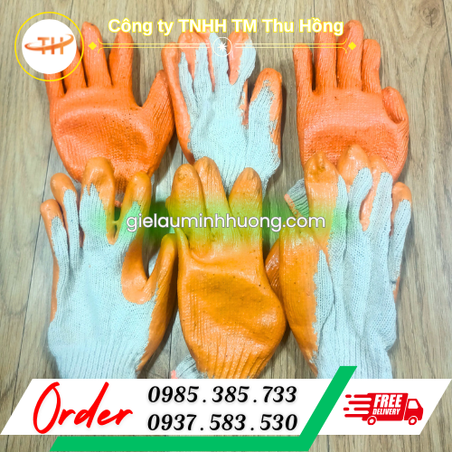 Găng tay nhúng nhựa 80g chống trơn giá rẻ Găng tay nhúng nhựa 80g chống trơn giá rẻ
